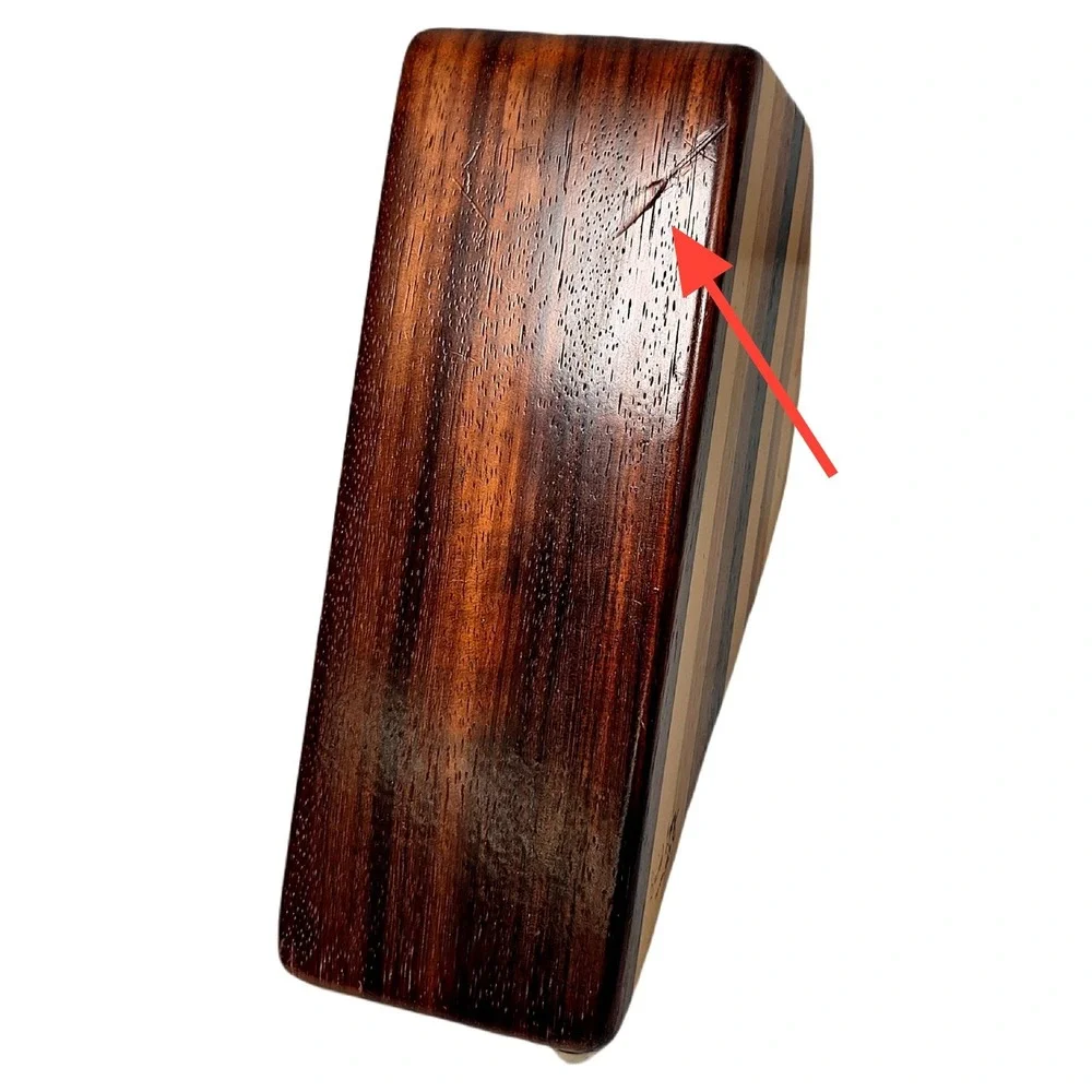 David Levy Artisan Striped Hardwood Knife Block Kitchen Storage Excellent